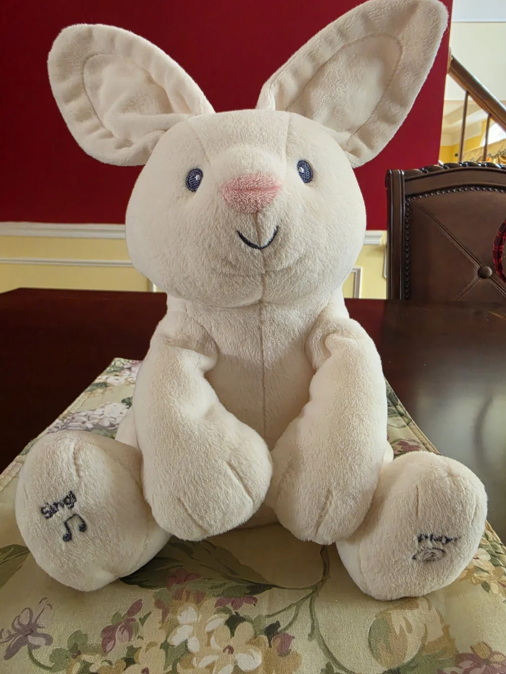 Gund Cream Plush Bunny Stuffed Animal - Soft Beige Cuddle Toy Sing.